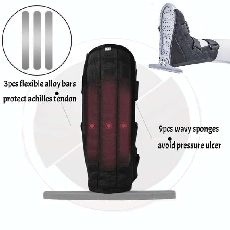 Drop Foot Support Foot Varus / Valgus Correction Brace Ankle Fracture Stabilizer, Size: L(Black)