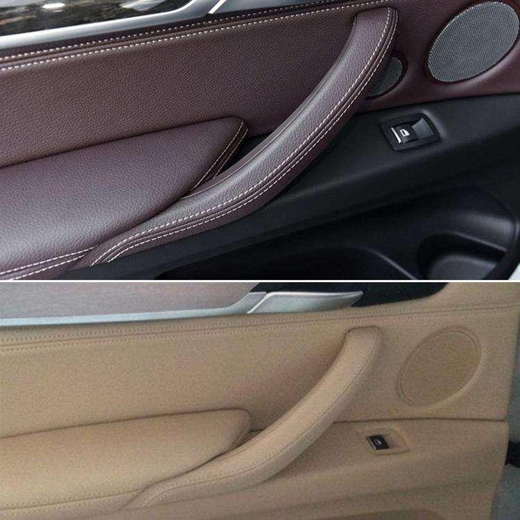 Car Right Side Inside Doors Handle Pull Trim Cover for BMW X5 / X6, Left Driving (Dark Coffee)