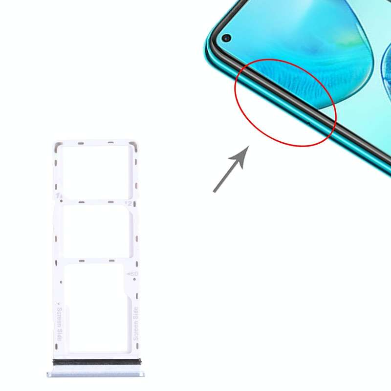 For Infinix Note 8i X683 SIM Card Tray + SIM Card Tray + Micro SD Card Tray (Grey)