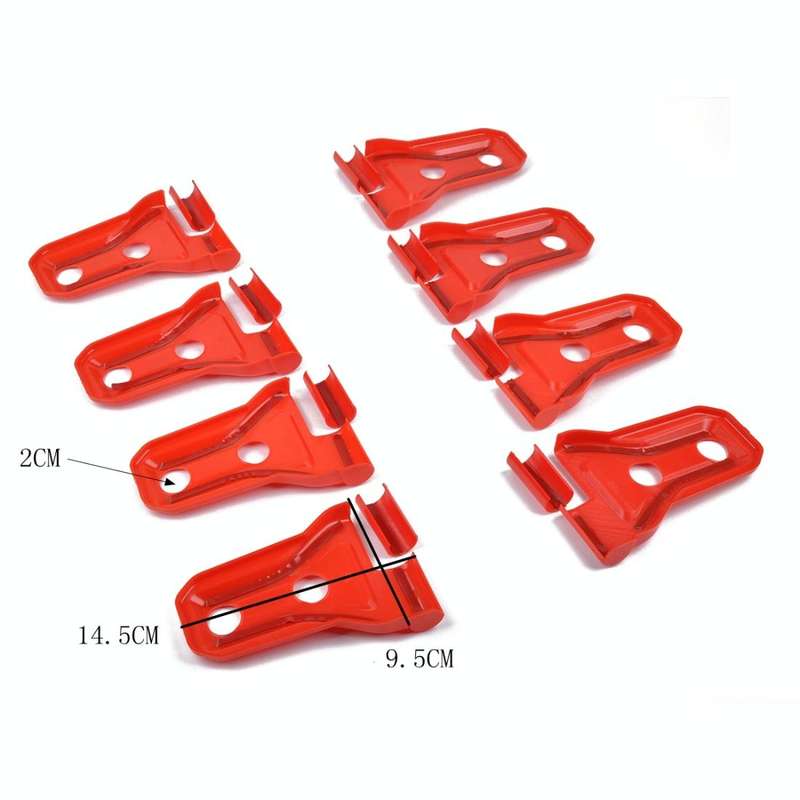 8 PCS Automotive ABS Side Door Hinge Protector Cover Trim for Jeep Wrangler JL 4 Door 2018-2019(Red)