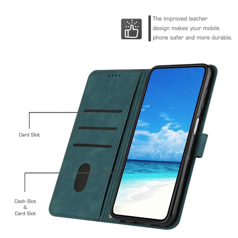 For Tecno Camon 17 Pro/Camon 17P Skin Feel Heart Pattern Leather Phone Case(Green)
