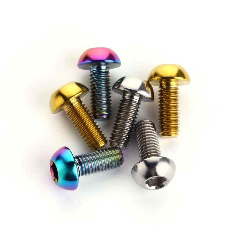2 PCS Bicycle Accessories Titanium Bottle Cage Screw M5 12mm(Colour)