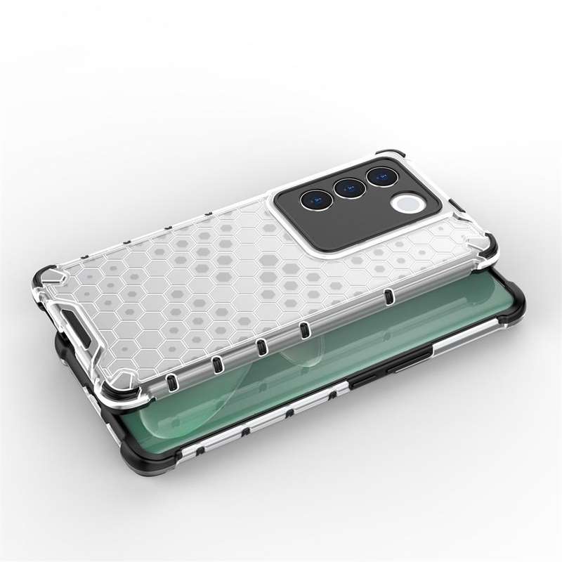 For vivo V27 / V27 Pro Shockproof Honeycomb Phone Case(White)