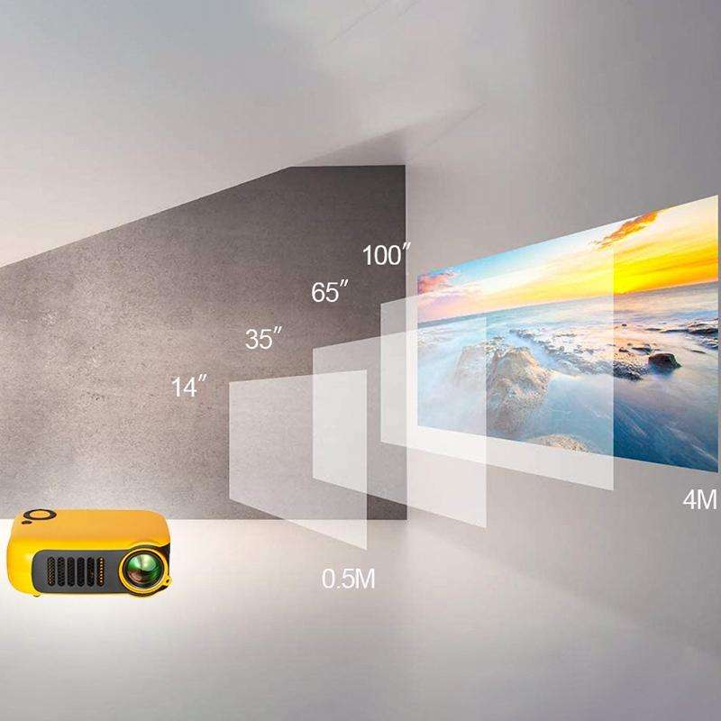 A2000 1080P Mini Portable Smart Projector Children Projector, UK Plug(Black)