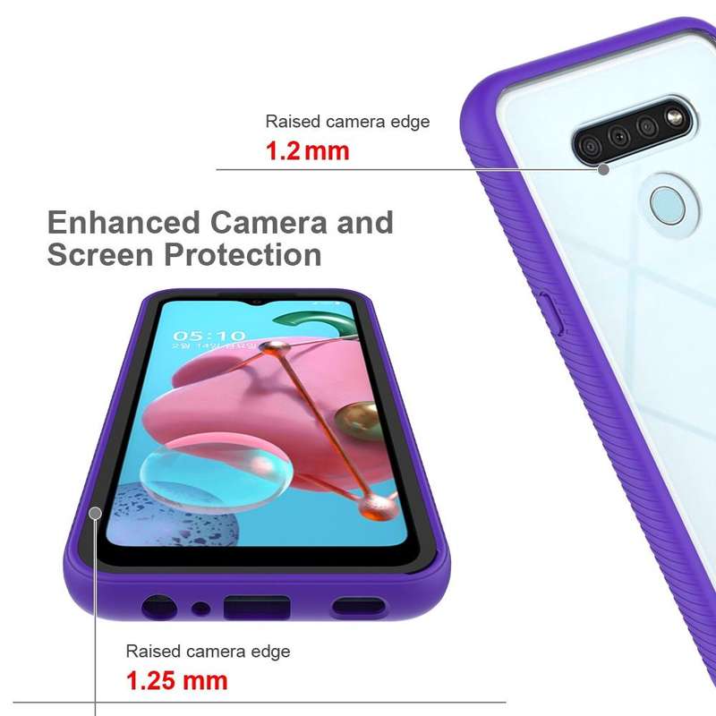 For LG Q51 / K51 Starry Sky Solid Color Series Shockproof PC + TPU Protective Case(Light Blue)