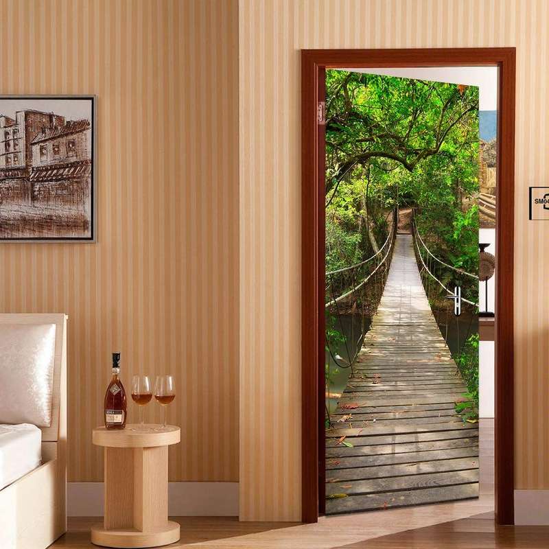 3D Wallpaper Poster Stickers Self Adhesive Removable Home Door Decoration Stickers, Size:60cm180cm