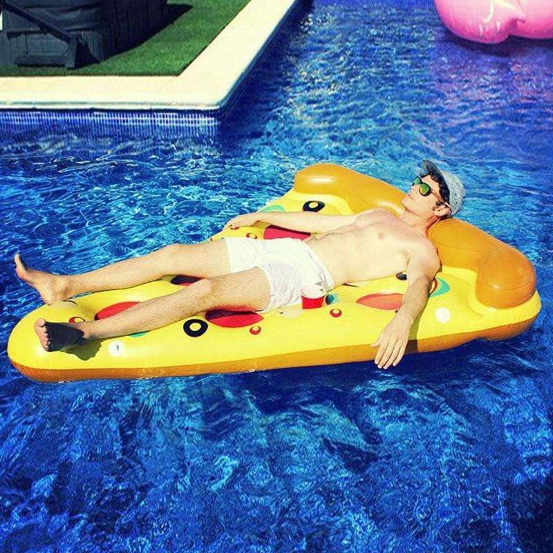 Inflatable Pizza Slice Shaped Floating Mat Swimming Ring, Inflated Size: 180 x 130cm