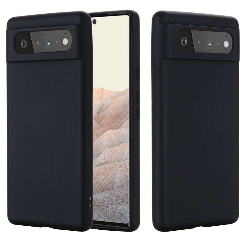 For Google Pixel 6 Pure Color Liquid Silicone Shockproof Full Coverage Case(Black)