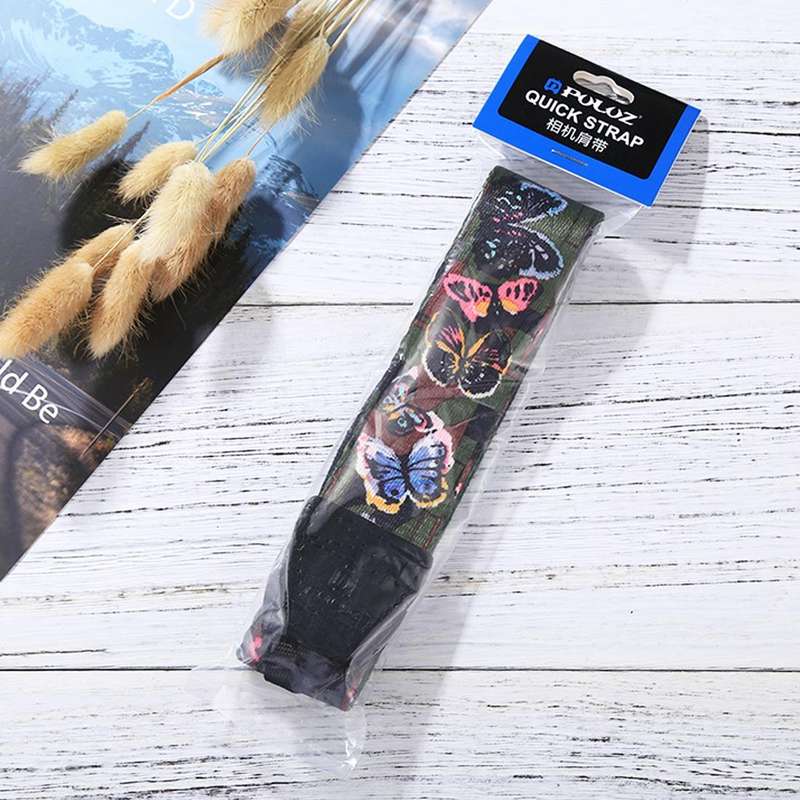PULUZ Retro Ethnic Style Multi-color Series Butterflies Shoulder Neck Strap Camera Strap for SLR ...