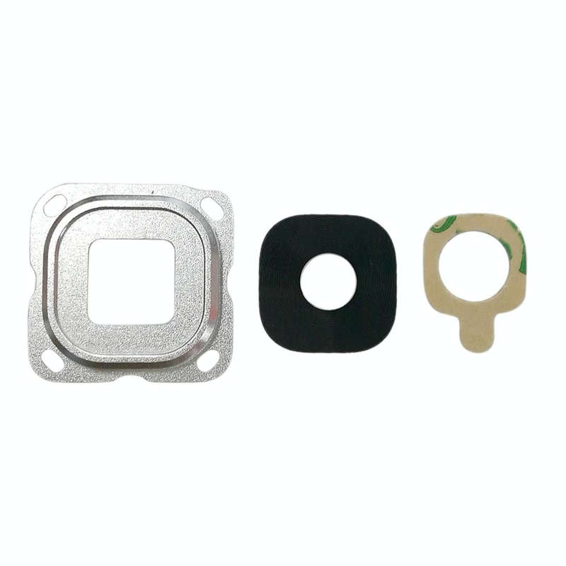 For Galaxy C7 10pcs Back Camera Bezel & Lens Cover with Sticker (Silver)