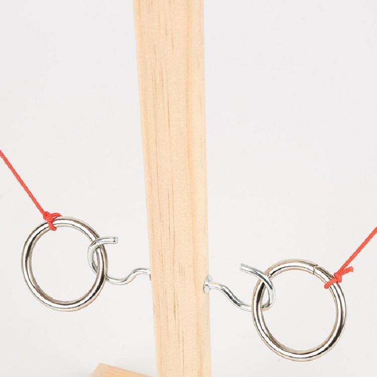 Wooden Ring Toss Tabletop Ring Toss Game Circular Log