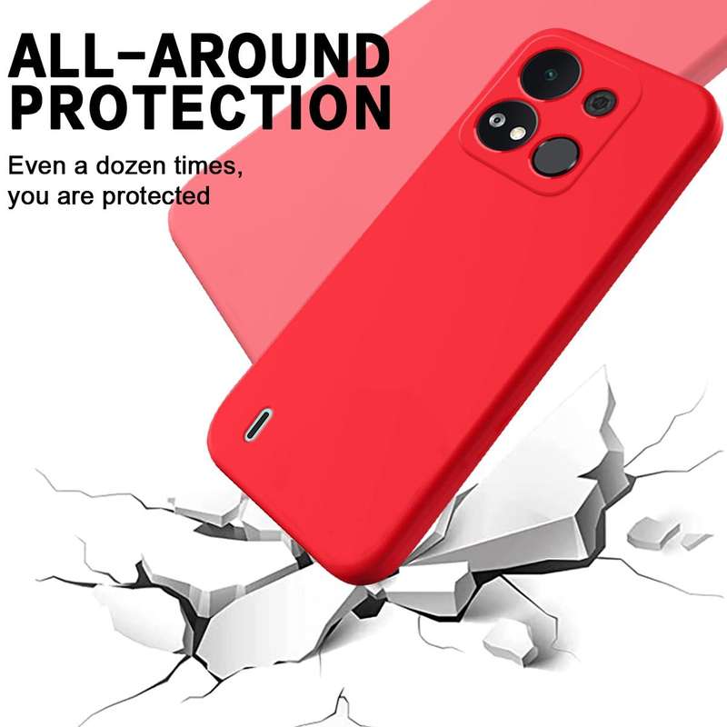 For itel A04 Pure Color Liquid Silicone Shockproof Phone Case(Red)