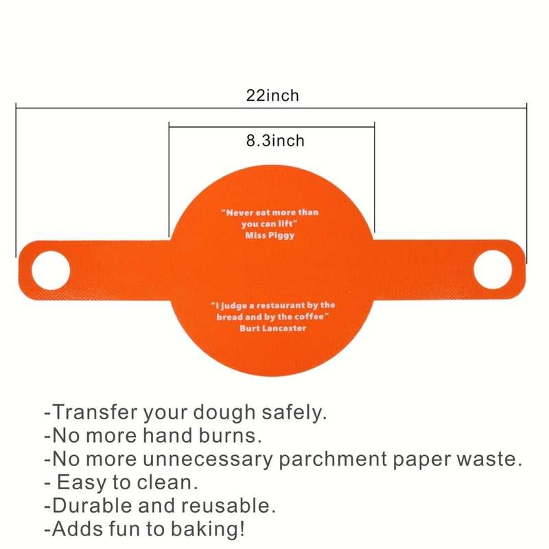 Oven Accessories Bread Dough Transfer Baking Mat Long Handle Extraction Mat(Orange)