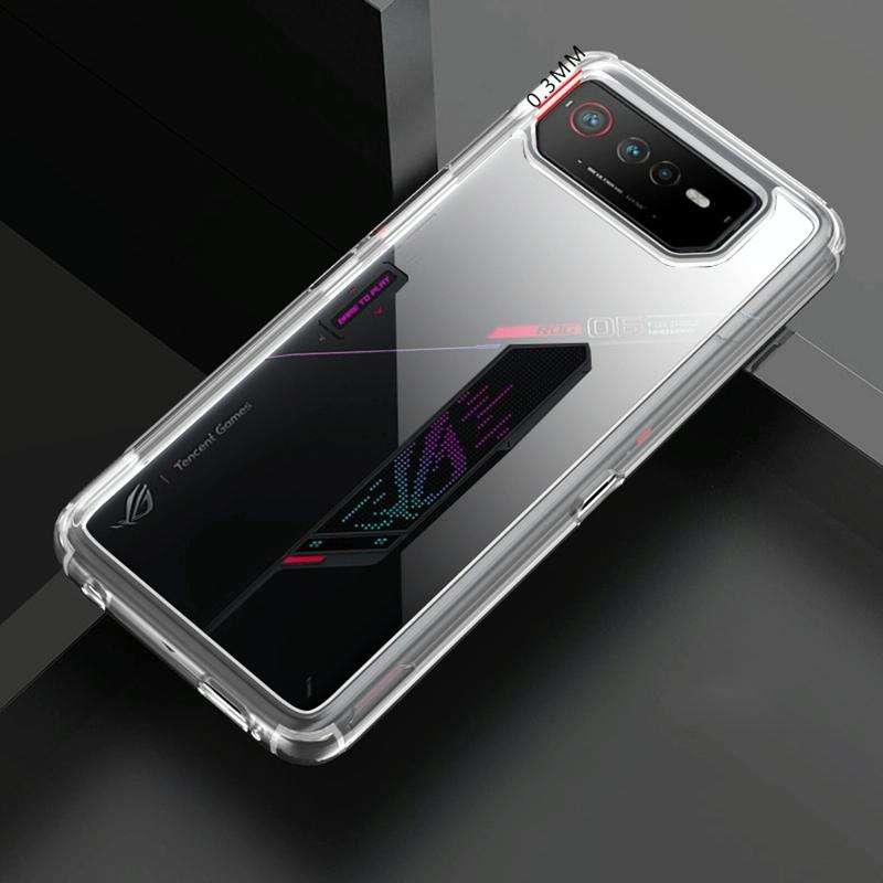 For Asus ROG Phone 6 Clear PC + TPU Shockproof Phone Case(Black)
