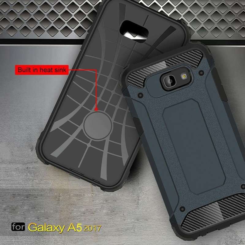 For Galaxy A5 (2017) / A520 Tough Armor TPU + PC Phone Case(Dark Blue)