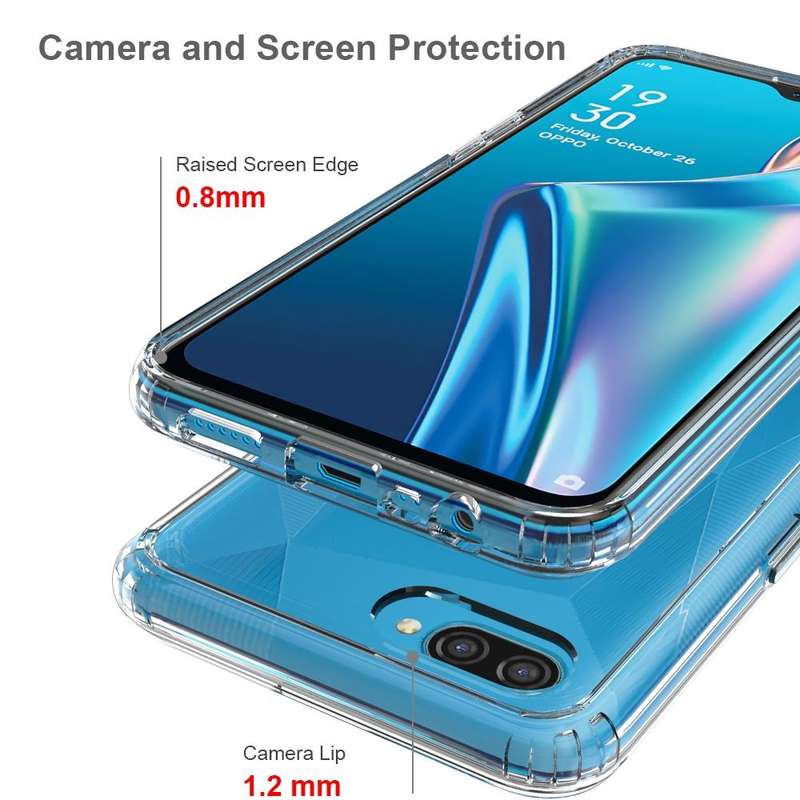 For OPPO A12 Shockproof Scratchproof TPU + Acrylic Protective Case(Black)