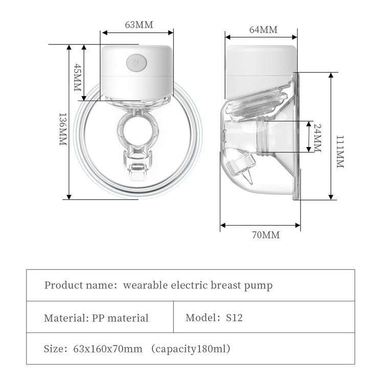 Wearable Automatic Breast Pump Massage Hands-free Invisible Wireless Large Suction Breast Pump S1...