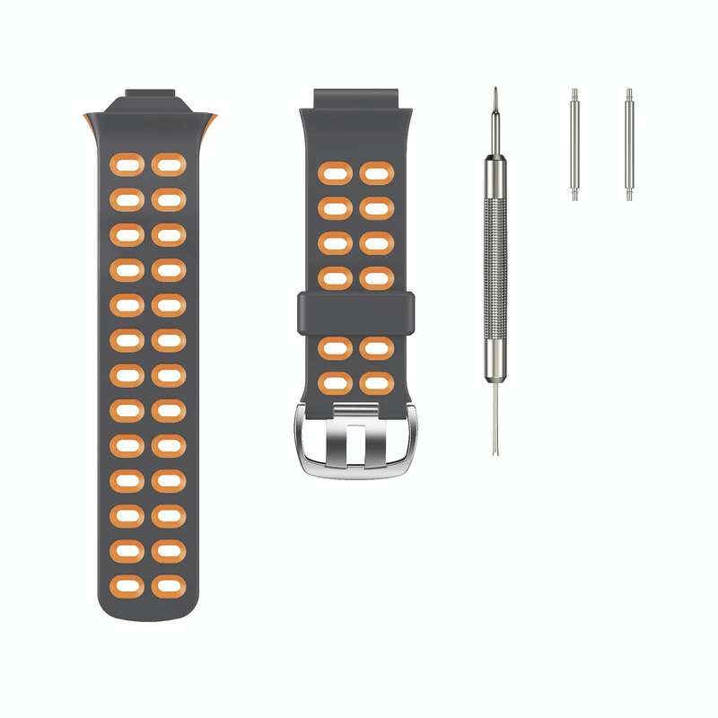 For Garmin Forerunner 310XT Two-color Silicone Watch Band(Grey Orange)