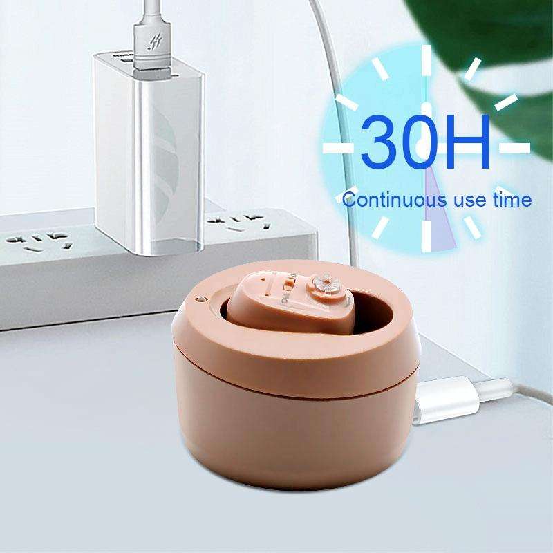 CIC Hearing Aids Rechargeable Invisible Wireless Hearing Aid Sound Amplifier(White)