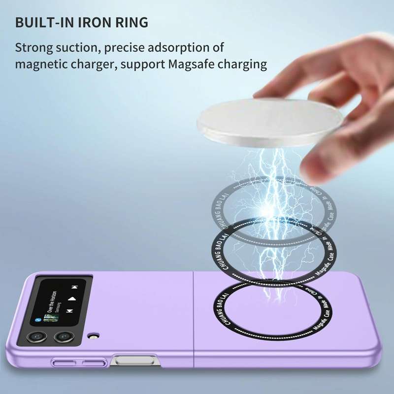 For Samsung Galaxy Z Flip4 Magsafe Magnetic Folding PC Phone Case(Purple)