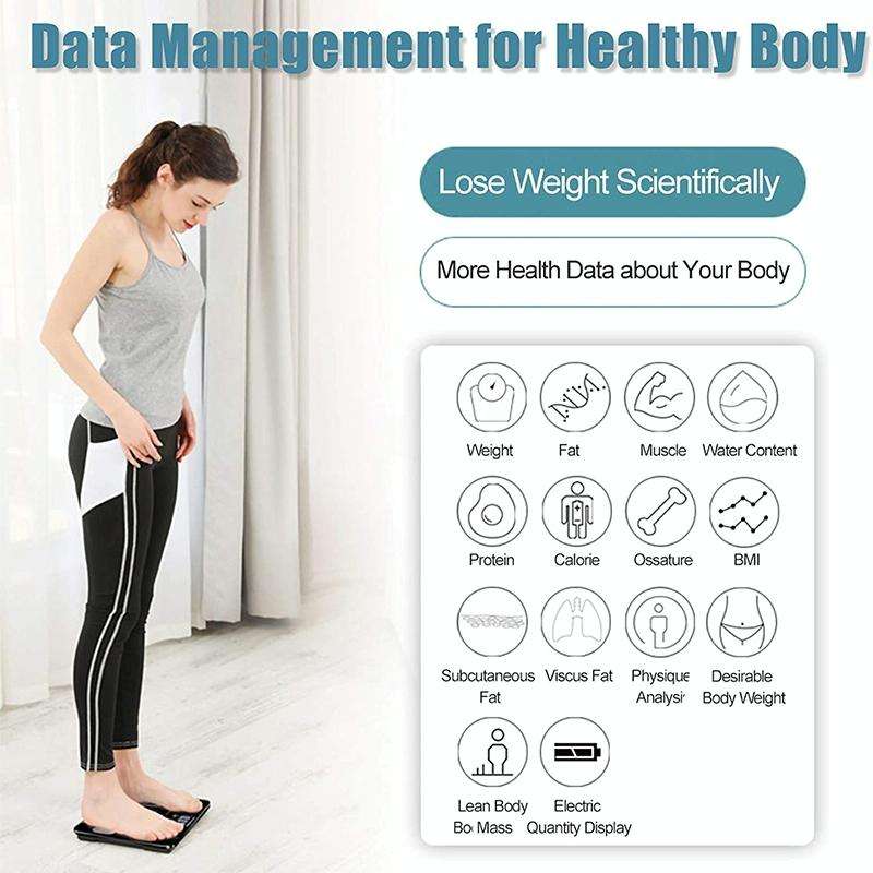 Smart Bluetooth Weight Scale Home Body Fat Measurement Health Scale Charge Model(Curve Black)