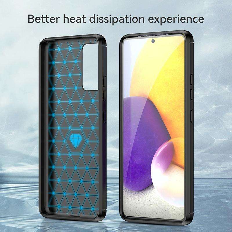 For Samsung Galaxy A82 Brushed Texture Carbon Fiber TPU Phone Case(Black)