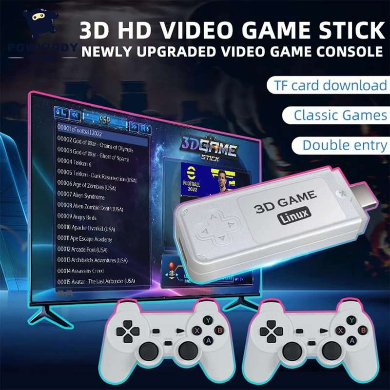 Y6 Handheld Game Console 2.4G HD 4K Wireless Portable Linux Video Game Stick, Style: 128G 10000+ ...