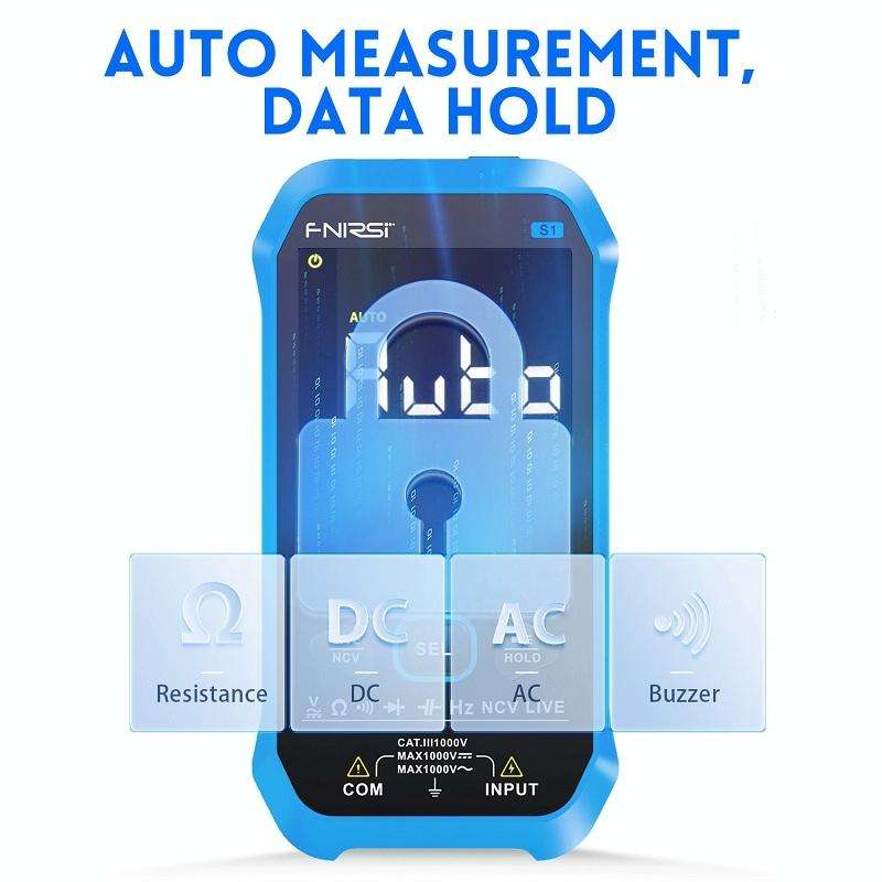 FNIRSI S1 Digital High Precision Fully Automatic Digital Multimeter(Blue)
