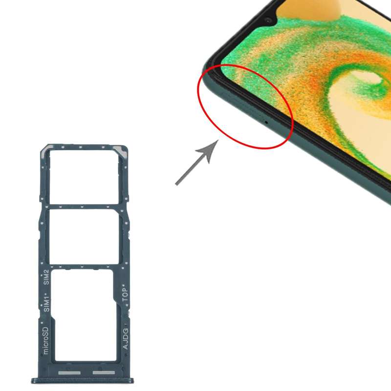 For Samsung Galaxy A04s SM-A047F Original SIM Card Tray + SIM Card Tray + Micro SD Card Tray (Green)