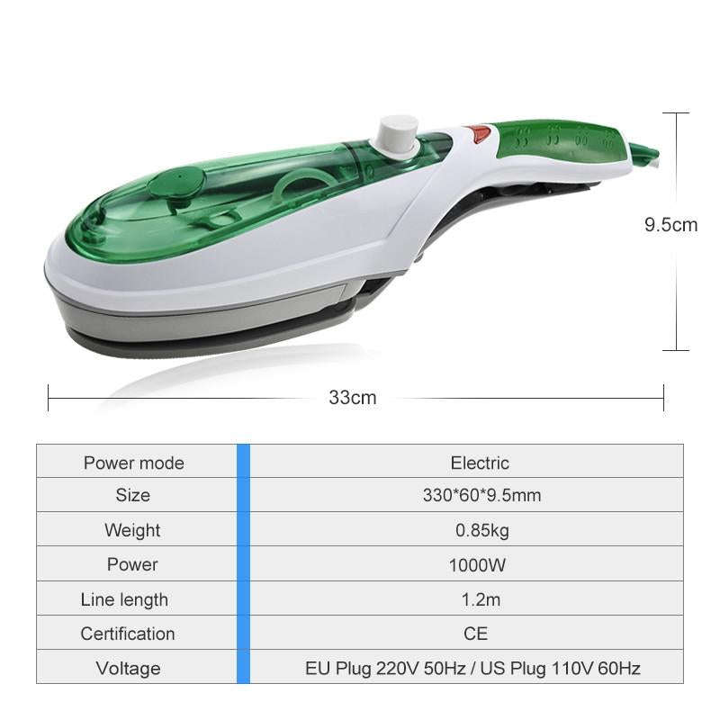 Handheld Garment Steamer Brush Portable Clothes Steam Iron, US Plug 110V(Blue)