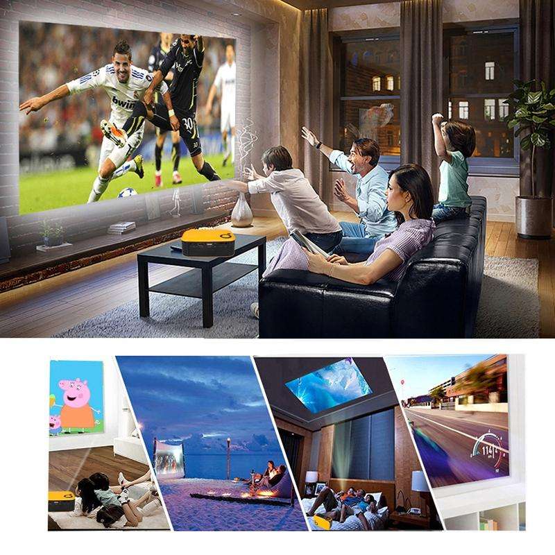 A2000 1080P Mini Portable Smart Projector Children Projector, UK Plug(Black)