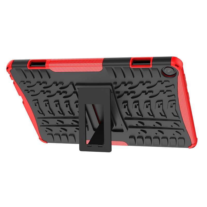 For Lenovo Tab M10 3rd Gen Tire Texture TPU + PC Tablet Case with Holder(Red)