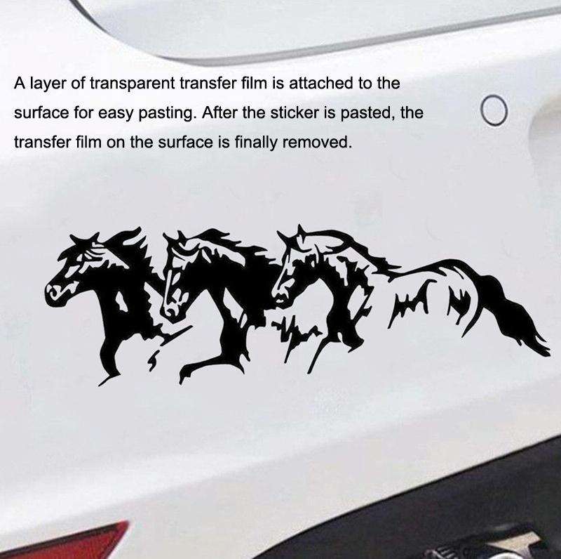5PCS FGM-002 Carving Reflective Stickers Galloping Horse Car Body Sticker(White)