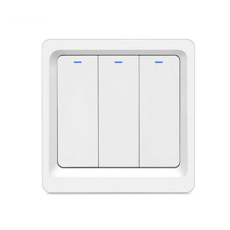 Tuya ZigBee Smart Single-fire Zero-fire Sharing Switch Phone Control Voice Panel EU Plug, Spec: 3...