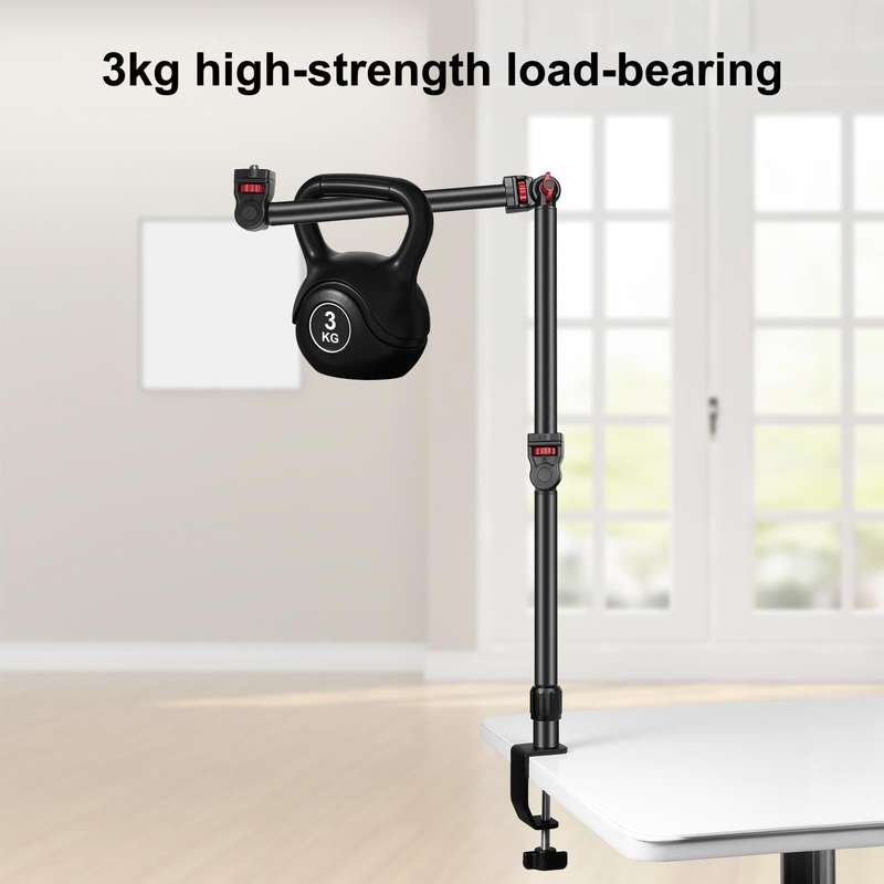 PULUZ Overhead Camera Mount C-Clamp Desk Stand Live Holder(Black)