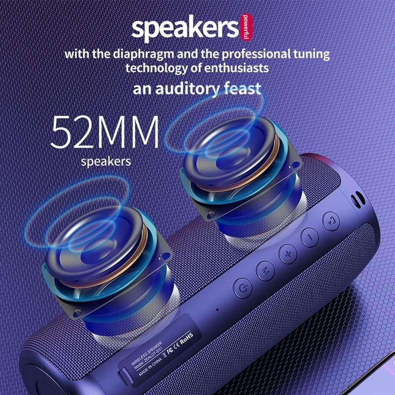 ZEALOT S51 Portable Stereo Bluetooth Speaker with Built-in Mic, Support Hands-Free Call & TF Card...