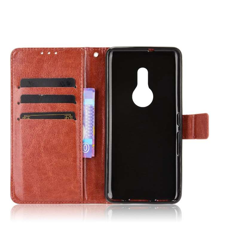 For Fujitsu Arrows Be4 Plus / F-41B Crazy Horse Texture Horizontal Flip Leather Case with Holder ...