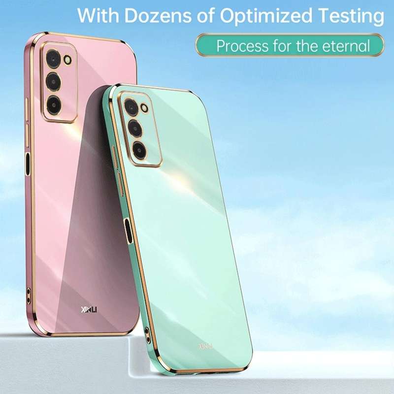 For Samsung Galaxy A03s XINLI Straight Edge 6D Electroplate TPU Phone Case(Black)