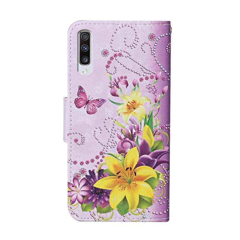 For Samsung Galaxy A70 Colored Drawing Pattern Horizontal Flip Leather Case with Holder & Card Sl...