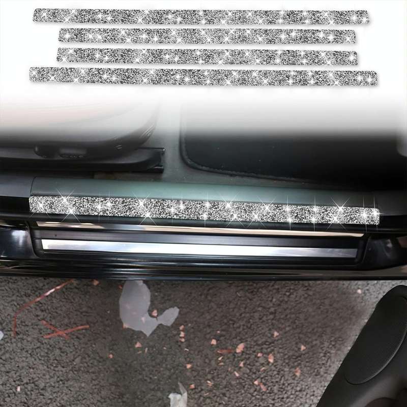 For BMW Series 3 E46 1998-2005 Car Door Threshold Strip Diamond Decoration Sticker, Left and Righ...