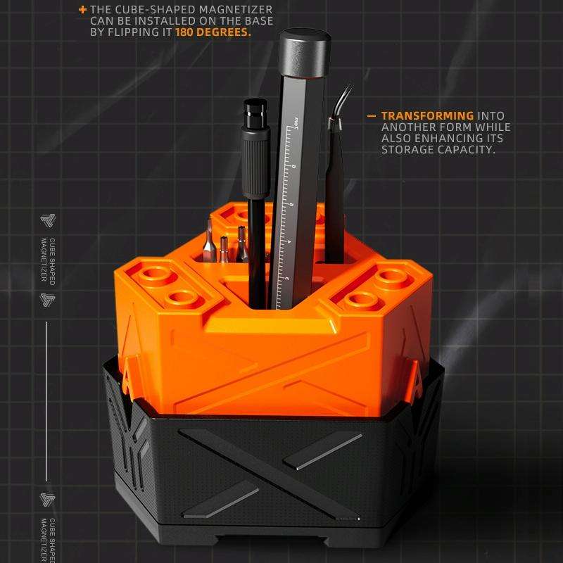 JAKEMY JM-Z21 Cube Shaped Screwdriver Magnetizer/Demagnetizer (Orange)