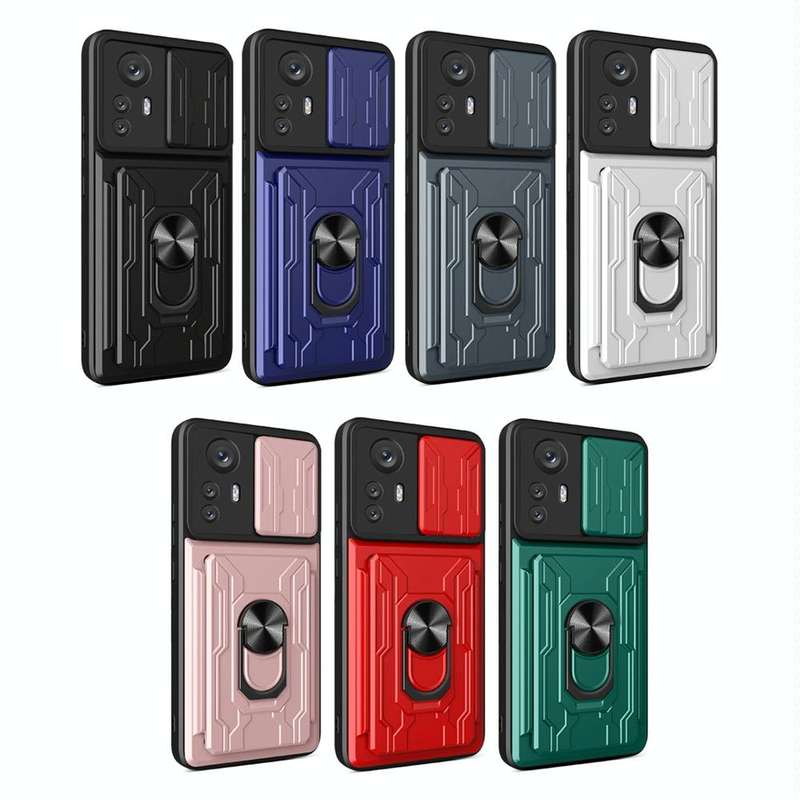 For Xiaomi 12 Pro Sliding Camshield TPU+PC Phone Case with Card Slot(Pearl White)