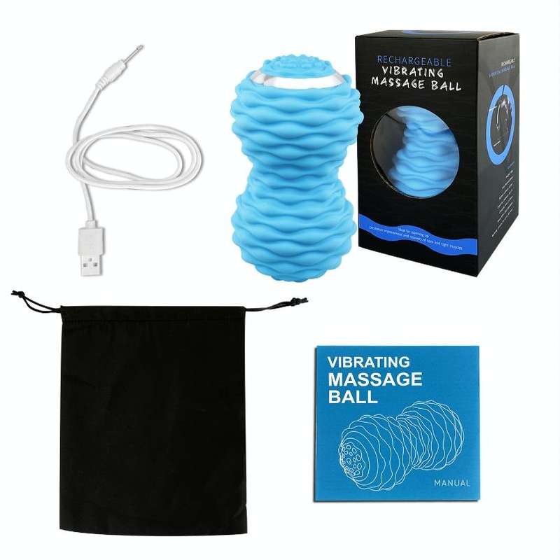 Massage Fitness Electric Silicone Massage Ball Muscle Relaxation Fascia Ball Peanut Shape Yoga Ba...