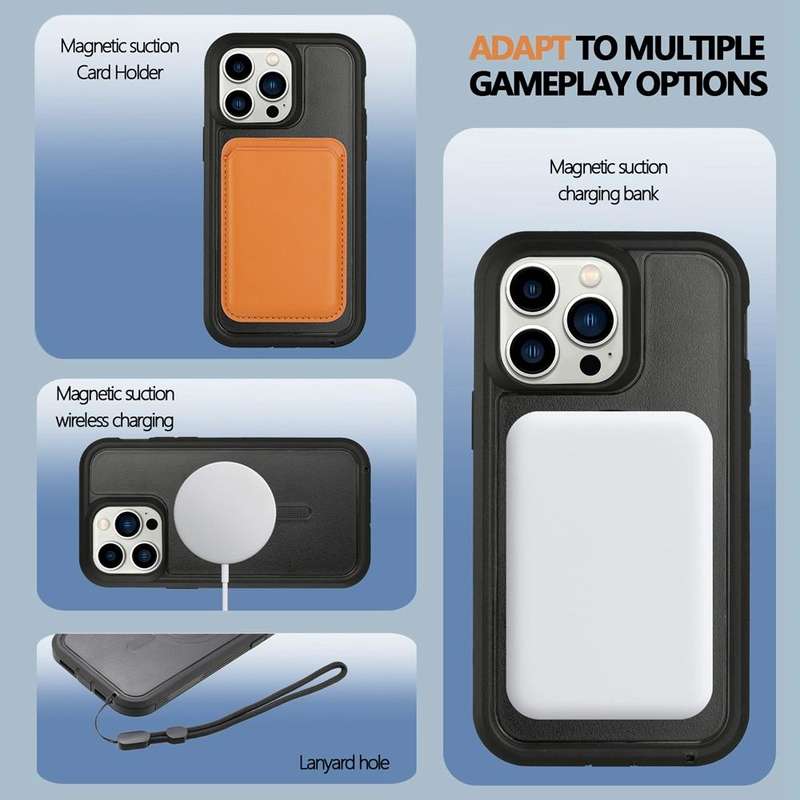 For iPhone 15 Pro Max Defender Series XT MagSafe Magnetic PC + TPU Shockproof Phone Case(Black)