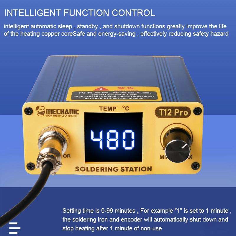 Mechanic T12 Pro Intelligent Anti-static Digital Heating Solder Station, EU Plug