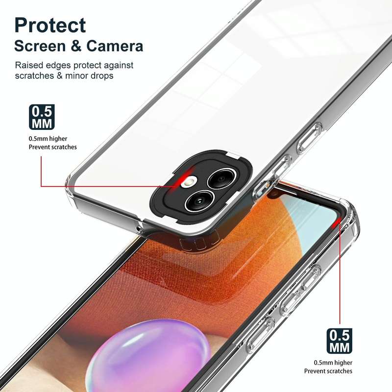For Samsung Galaxy A04 Clear TPU Color PC Frame Phone Case(Black)