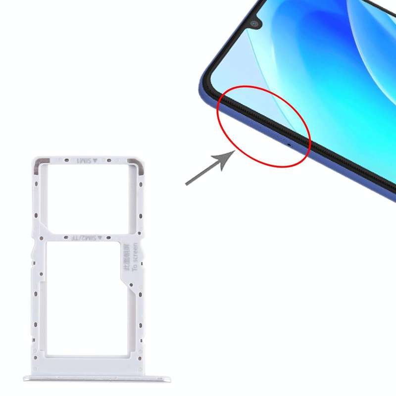 For Huawei nova Y70 Plus SIM + SIM / Micro SD Card Tray (Silver)
