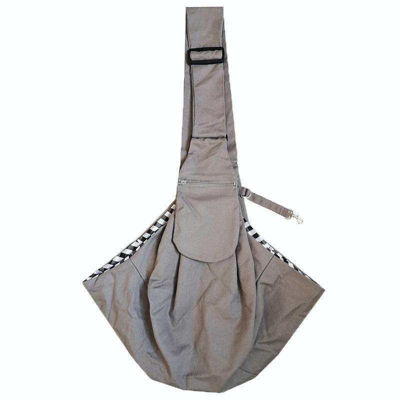 Pet Carrying Rucksack Shoulder Strap Adjustable Pet Outing Diagonal Bag(Gray)