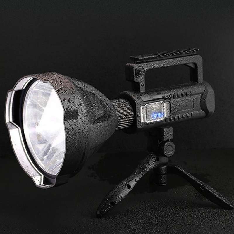W591 P90 10W Rechargeable Strong LED Flashlight 4-Modes Outdoors Searchlight with Tripod & Output...