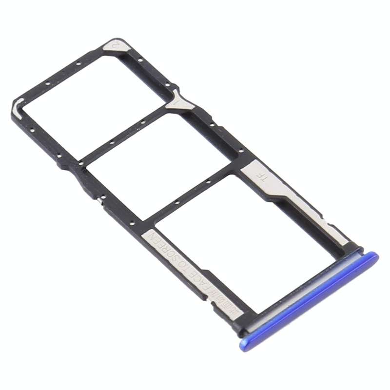 SIM Card Tray + SIM Card Tray + Micro SD Card Tray for Xiaomi Redmi 9/Poco C31(Blue)